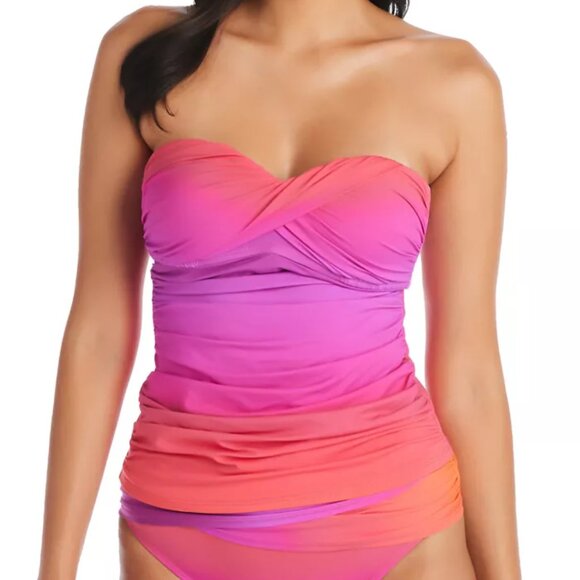 Women's Plus Twist Front Bandeau Tankini Top